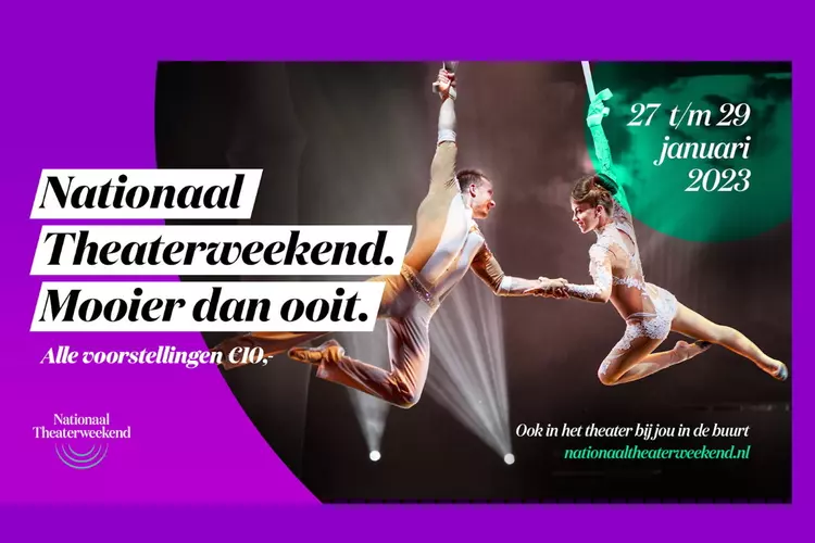 Nationaal Theaterweekend 27 t/m 29 januari 2023. Theaters Zeewolde gaan samen los!
