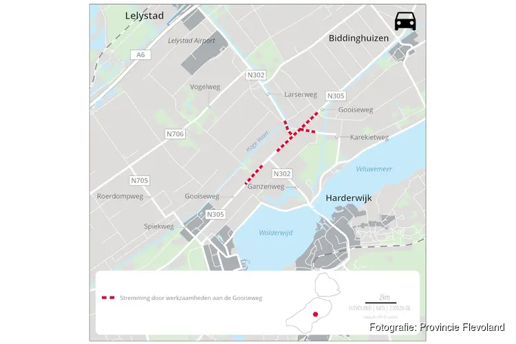 Werkzaamheden Gooiseweg N305 en Larserweg N302