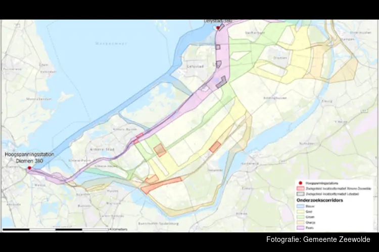 Nieuwe hoogspanningsverbinding Diemen, Lelystad en Ens